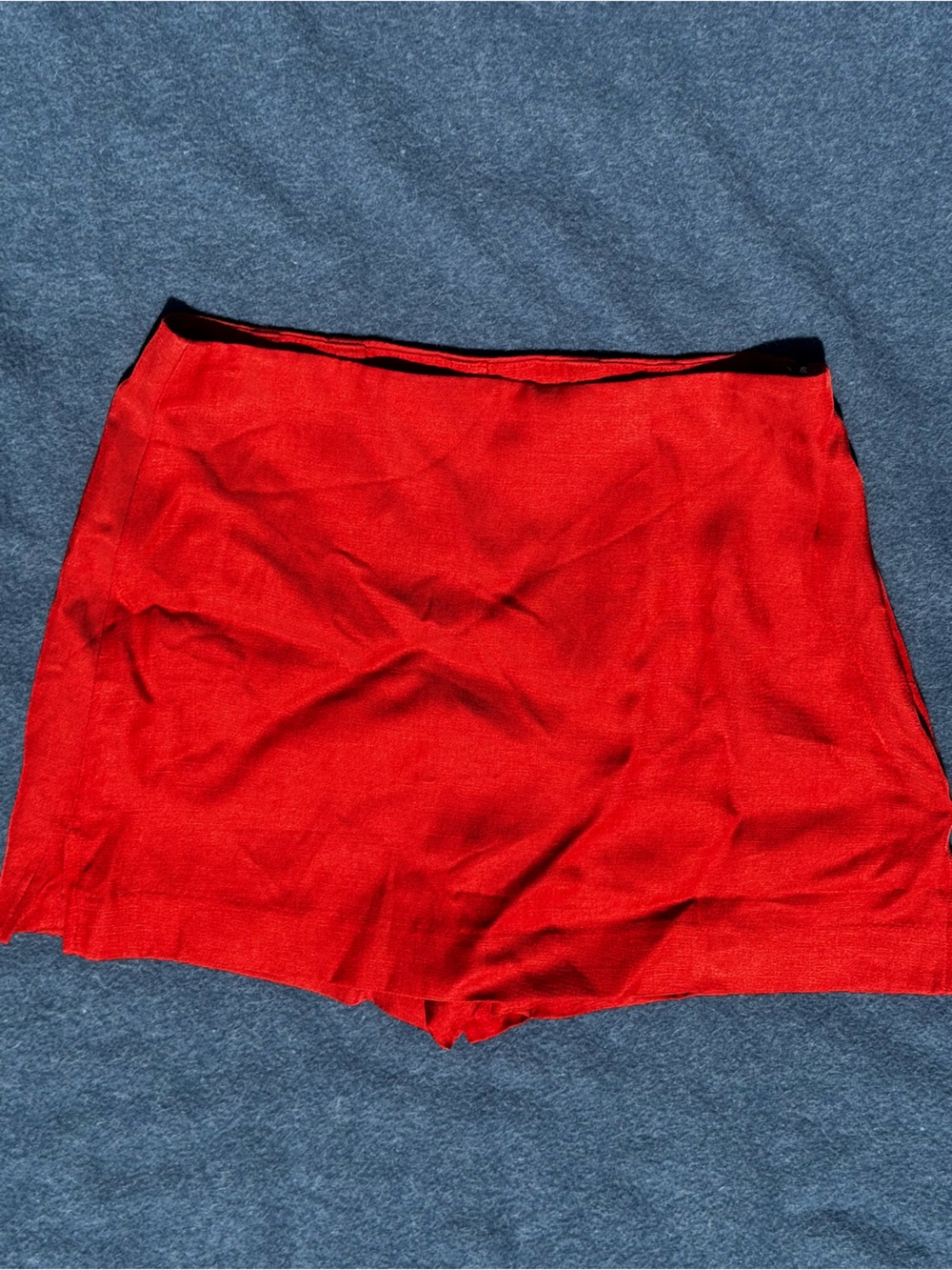 Express Women’s Red High-Waist Linen Skort